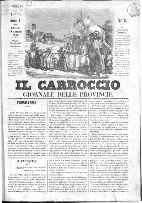 Il Carroccio - Edizione 1 del 21/01/1848